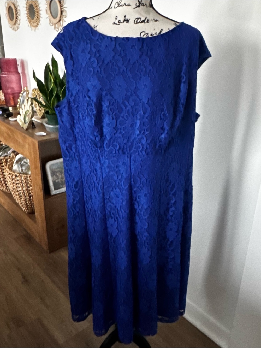 Lauren Ralph Lauren Royal Blue Lace Midi Dress